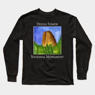 Devils Tower National Monument near Moorcroft Wyoming Long Sleeve T-Shirt